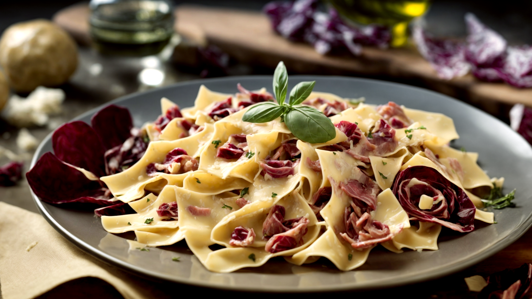 Farfalle radicchio speck"